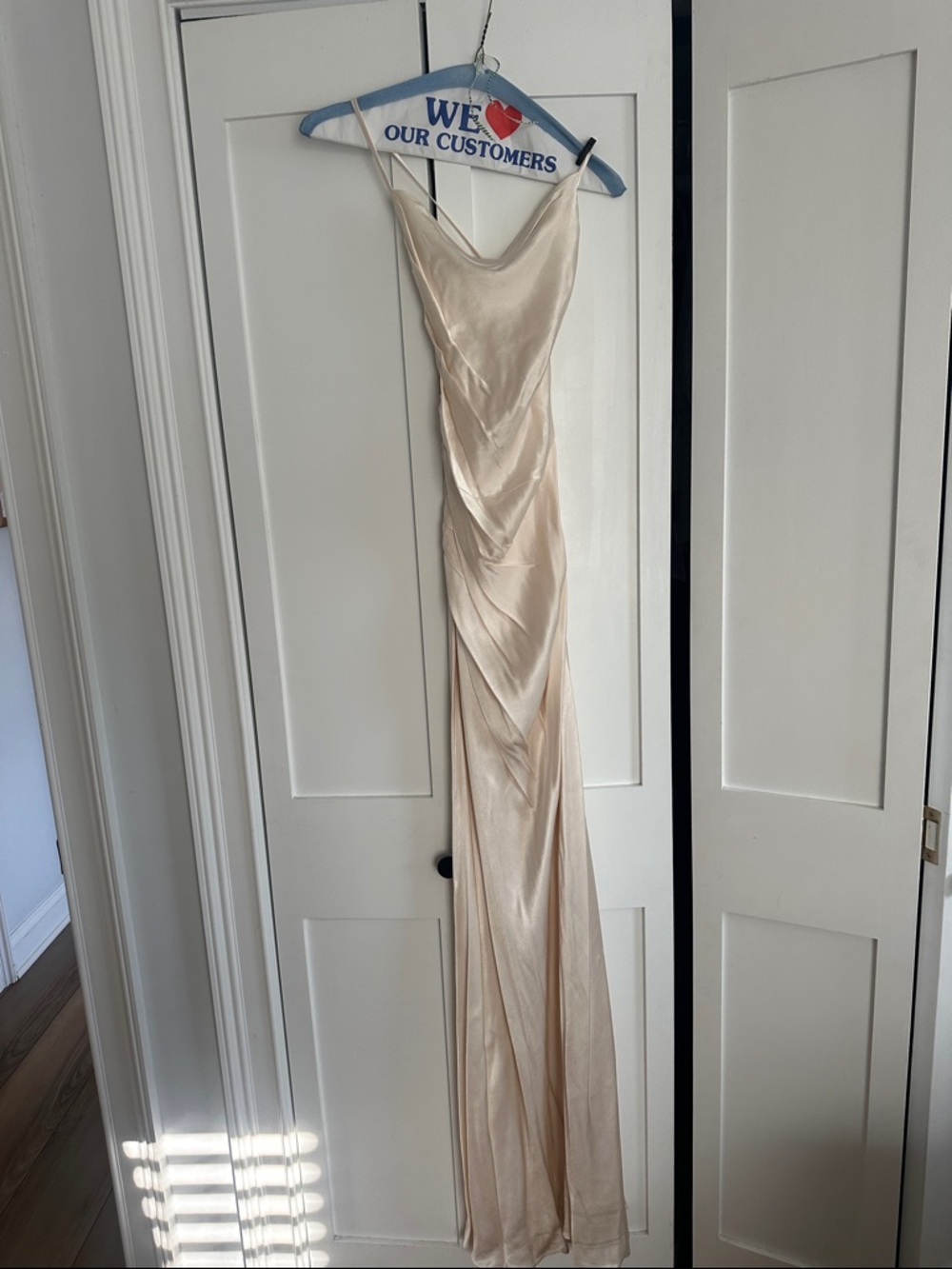 Elegant Cream Slip Maxi Dress - Timeless Evening Style